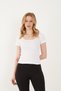 Women's U Neck Ribbed Short Sleeve Body Blouse - 6