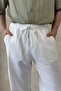 Men's Elastic Waist Baggy Fit Linen Trousers - 5