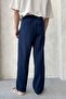 Men's Elastic Waist Baggy Fit Linen Trousers - 7