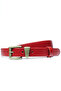 Genuine Leather Antique Yellow Buckle Women's Belt 2.5cm Red - 5