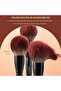 Large Face Makeup Brushes 5pcs Foundation Powder Contour Blusher Highlighter Brush Black T273 - 5