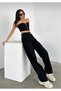 Briella Women's Black Loose High Waist Palazzo Wide Leg Women's Jeans-2 - 2