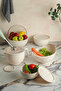 5 Pieces Mixer Bowl with Lid, Strainer, Round Bowl with Lid, Soft Lid Bowl - 3