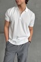 Men's Oversize Zippered Polo Neck Knitwear T-Shirt