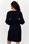 Women Solid Pleated Detail Mini Dress, Navy - 2