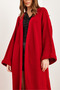 Women's Red Cuff Folded Maxi Sweater Cardigan Hrk- 19000297 - 8