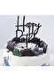Happy Birthday Cake Topper, 1 Count Black Acrylic Glitter Wordart Decoration for Party Cakes - 5