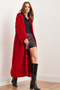 Women's Red Cuff Folded Maxi Sweater Cardigan Hrk- 19000297 - 3