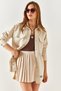 Women's Thick Shirt with Stone Detach and Patch Detail CKT-19000169