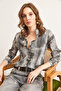 Women's Gray Textured Gradient Regular Fit Shirt GML-19001297 - 3