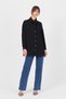 Black Ruffle Collar Detailed Tie-Up Tunic 4586A - 2