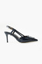 Shiny Navy Blue Stiletto | Vegan Leather, 7cm Heels, Ankle Strap, Buckle Pointed Toe Stylish Heels - 3