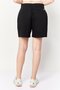 Women Plain Chino Shorts, Black - 2
