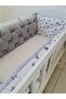 60X100 Crib Side Protection - 40cm Height - 100% Cotton Fabric - Antiallergic - Washable