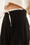 Women's Black Boxer Detailed Drawstring Palazzo Pants Pnt- 19000315 - 8