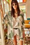 Women's White Guipure Detailed Viscose Kimono CKT-19000080