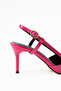 Bright Pink Stiletto | Vegan Leather, 7cm Heels, Ankle Strap, Buckle Pointed Toe Stylish Heels - 6