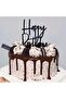Happy Birthday Cake Topper, 1 Count Black Acrylic Glitter Wordart Decoration for Party Cakes - 7