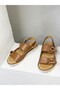 25440013 Y Double Buckle Genuine Leather Sandals Women - 4
