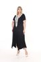 Women's Large Size Black Viscose Knitted Collar Stylish Dress - 7