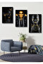 "Golden Women" (Golden Figures) Decorative Set of 3 Mdf Table
