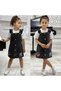 New Season Stitch Embroidered Buttoned Front Denim Salopet Gilet Dress and T-Shirt - 8