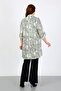 Women's Khaki Striped Cotton Viscose Large Size Tunic - 4