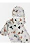 Boys Cream Color Brown Dinosaurs Pattern Short Sleeve Tight Woven Quick Dry Bonnet Swimsuit - 2