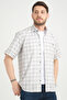 Men's Gray Short Sleeve Pocketed Cotton Summer Checkered Shirt - 2