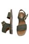 Elit Ziva Women's Genuine Leather Flat Sandals Khaki - 4