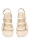 Elit Vivienne Women's Genuine Leather Orthopedic Flat Sandals Beige - 3