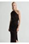 Asymmetrical Satin Dress with Side Slits