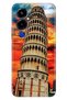 Tecno Pova 4 Pro Case Colorful Themed Patterned Tpu Pova 4 Pro Silicone Pizza Tower