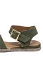 Elit Ziva Women's Genuine Leather Flat Sandals Khaki - 7