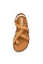 Elit Oriana Women's Genuine Leather Flat Sandals Brown - 6