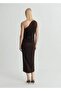 Asymmetrical Satin Dress with Side Slits - 4