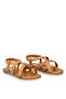 Elit Oriana Women's Genuine Leather Flat Sandals Brown