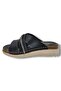 3001-25 Leather Anatomical Soft Cross Band Stripe Stone Women's Slippers - 3