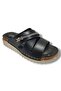 3001-25 Leather Anatomical Soft Cross Band Stripe Stone Women's Slippers