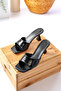 Women's Lena Black Metallic Slippers - 7