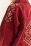 Women's Burgundy Cotton Gabardine Jacket with Shoulder and Back Embroidery Detail CKT-19000430 - 5
