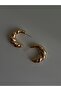 Steel Rose Gold Vintage Model Auger Croissant Earrings - Does Not Tarnish - - 3