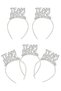 5 Pieces Silver Team Bride Glitter Eva Crown Gray Silver Color Bachelorette Bride to Be Celebration Party Bridesmaid Crown