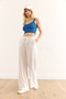 Women's White Lace-Up Pocket Thick Corduroy Loose Pajama Bottom Pjma- 0000003 - 5