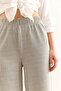 Women's Khaki Elastic Waist Flowy Twist Pants Pnt-19000334 - 7