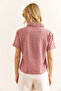 Women's Dusty Rose Double Sleeve Scallop Shirt Gml-19001340 - 5