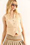 Women's Stone Flannel Pocket Premium Lined Double Vest Ylk-19000057 - 5