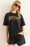 Women's Black Leopard New York Printed 2 Thread Comfortable Fit T-Shirt Tsh-19000849 - 2