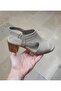 Women's Inside-Outside Genuine Leather Anatomic Sole Thick Heel Open Sandal Shoes