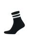 3-Piece Black Cotton Loop Short Half Socks Washable Ribbed College Style Tennis Sports Men's Socks 3501 - 4